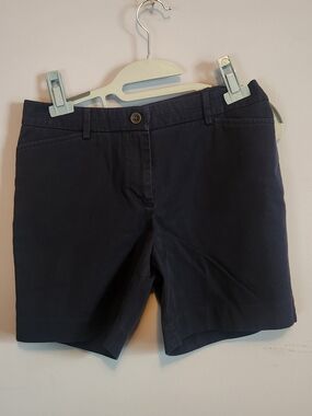 Talbots Navy Cotton Blend Bermuda Shorts